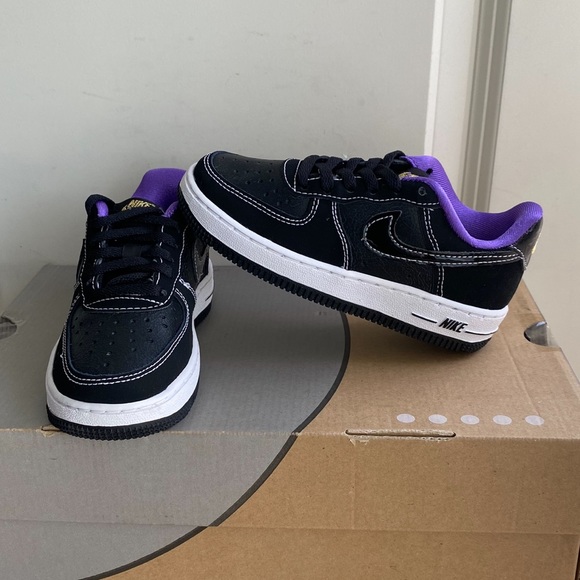 Nike Air Force 1 LV8 Black/Purple Toddler Sneakers- SZ 10.5 C - Picture 9 of 9